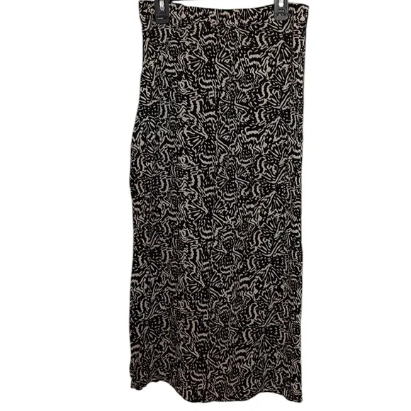 ba&sh Black and Cream Asymmetrical Midi Skirt - Picture 4 of 9